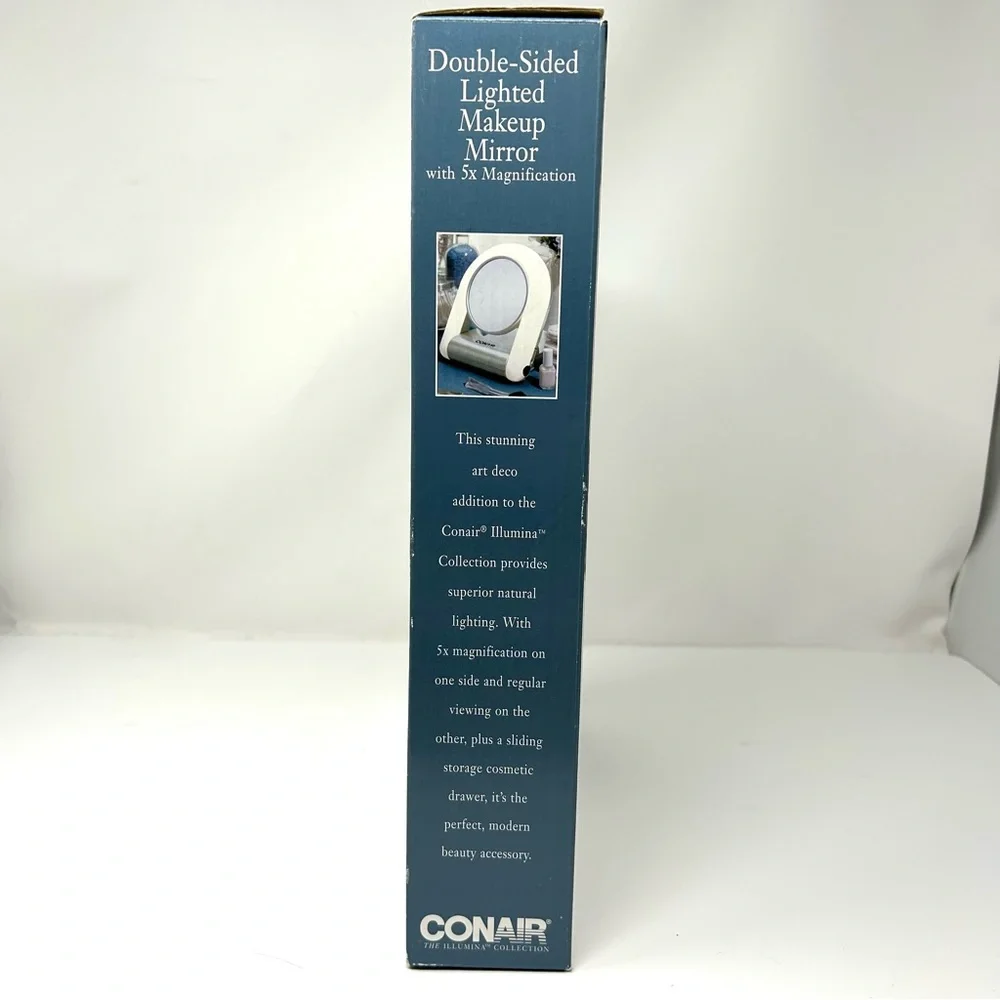 CONAIR double sided 5X/1X light up make up mirror - vintage, NWOT